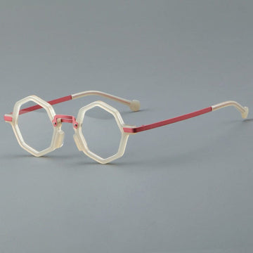 Paco Retro Acetate Glasses Frame Geometric Frames Southood Yellow Pink